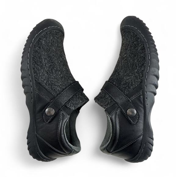 Jambu J Sport Shoes Womens 9 Black Faux Leather Wool Blend Slip On Blair Memory - Picture 6 of 9